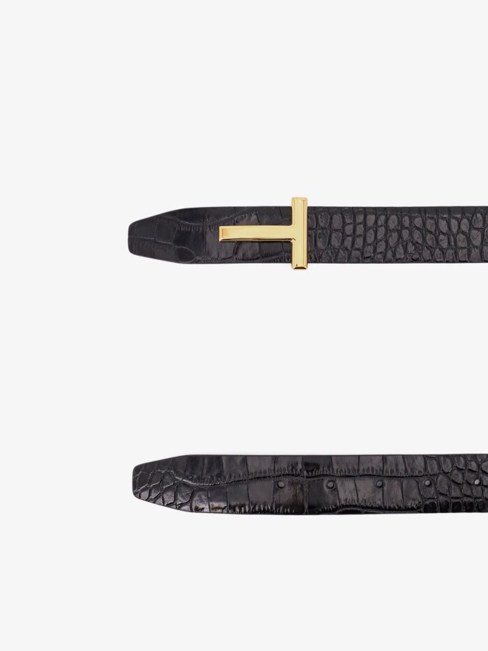 TOM FORD Reversible Leather Belt With Crocodile-print