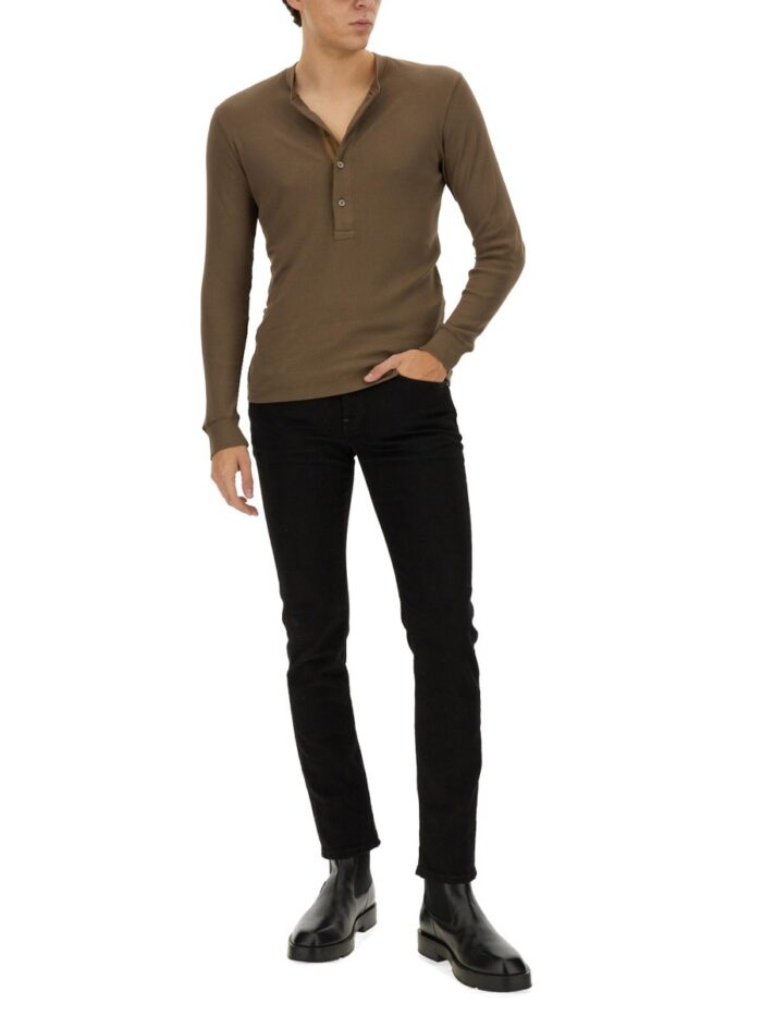 TOM FORD RIBBED "HENLEY" T-SHIRT