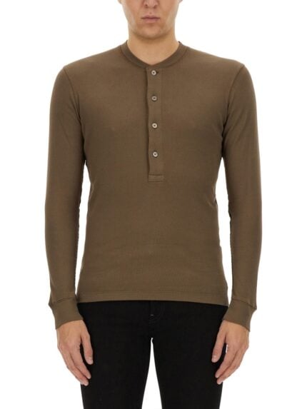TOM FORD RIBBED "HENLEY" T-SHIRT