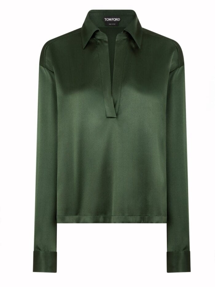 TOM FORD SILK SATIN STRETCH SHIRT