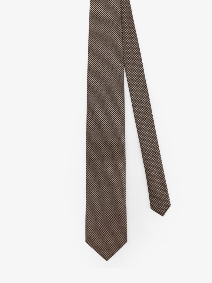TOM FORD Silk Tie With Micro Pattern