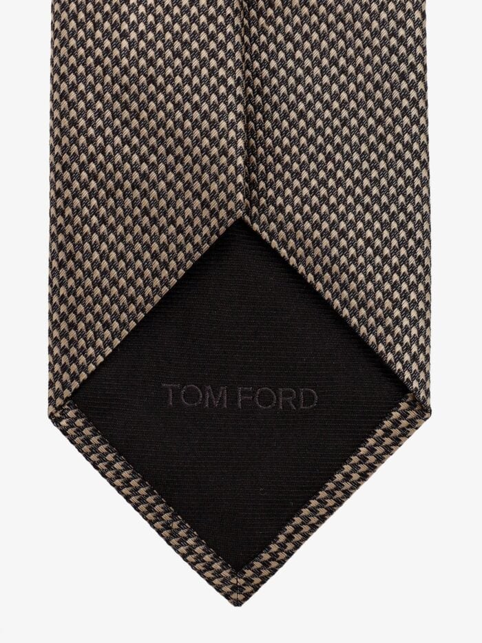 TOM FORD Silk Tie With Micro Pattern