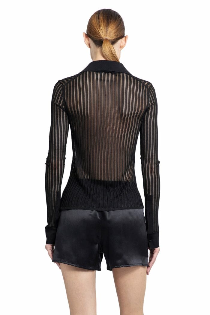 TOM FORD Slinky Viscose Perforated Ribbed Shirt