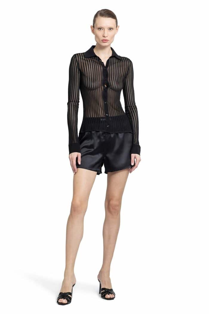 TOM FORD Slinky Viscose Perforated Ribbed Shirt