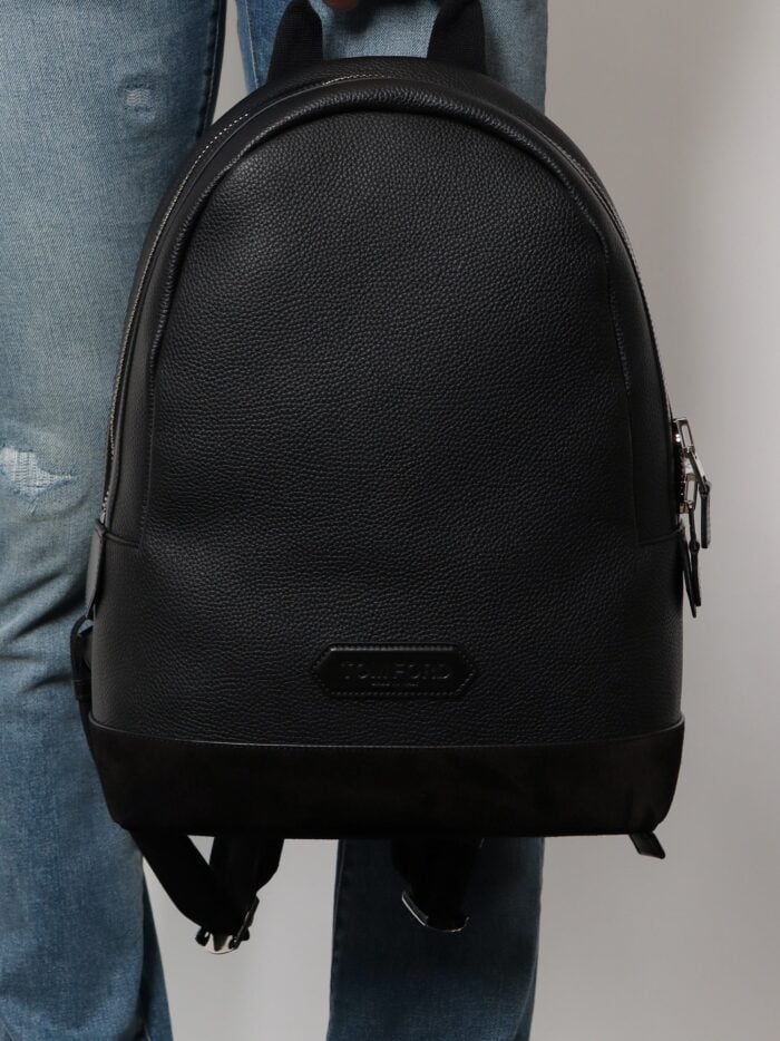 TOM FORD Sport Textured Leather Backpack With Suede Insert