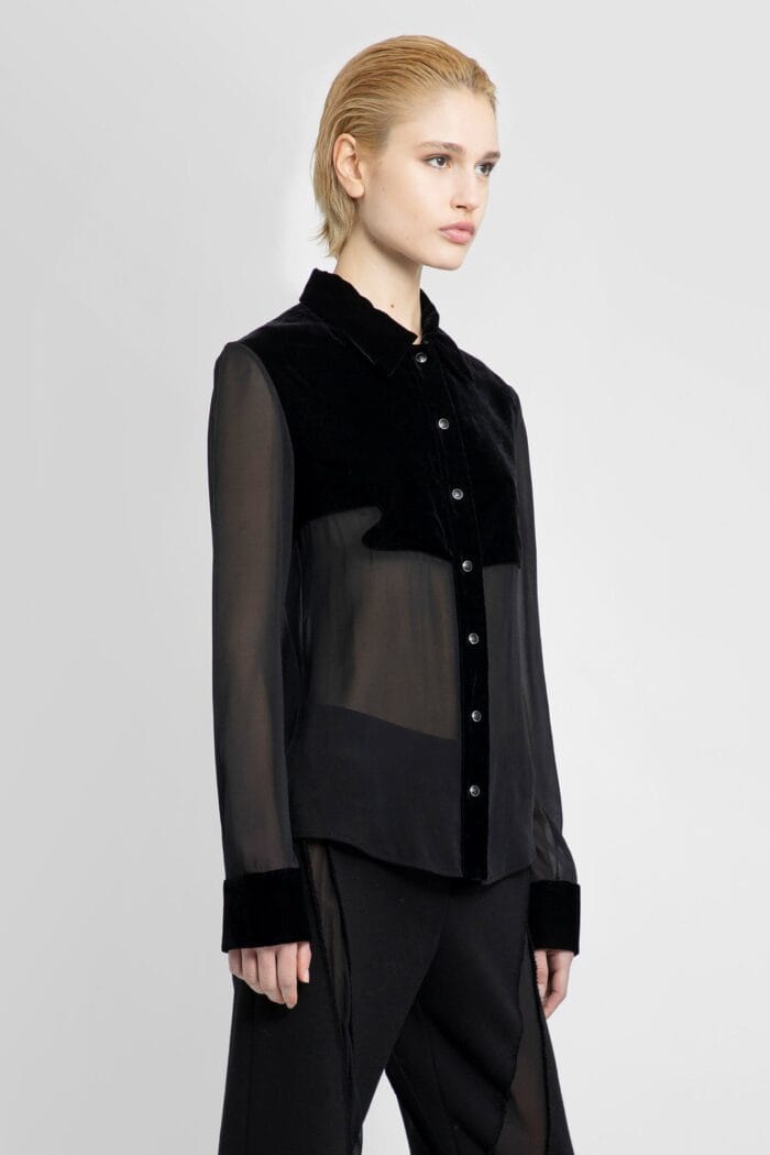 TOM FORD Stretch Georgette Shirt With Velvet Inserts