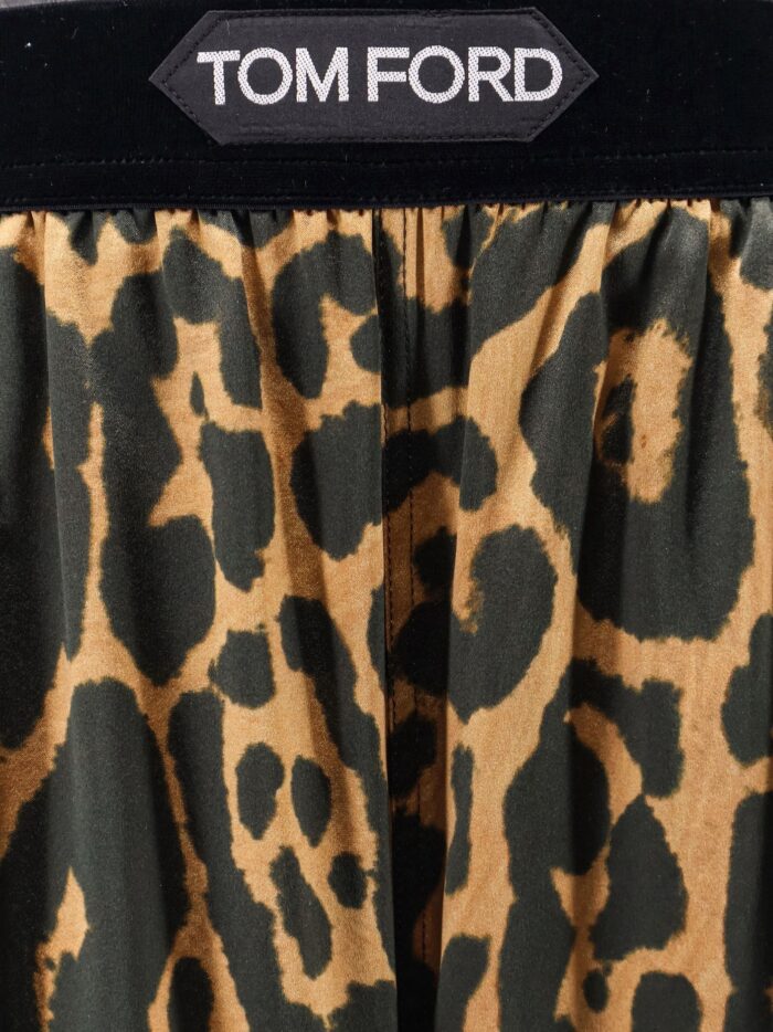 TOM FORD Stretch Silk Trouser With Animalier Print