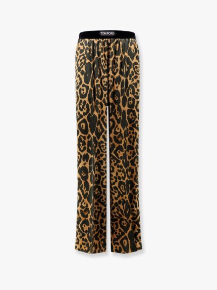TOM FORD Stretch Silk Trouser With Animalier Print
