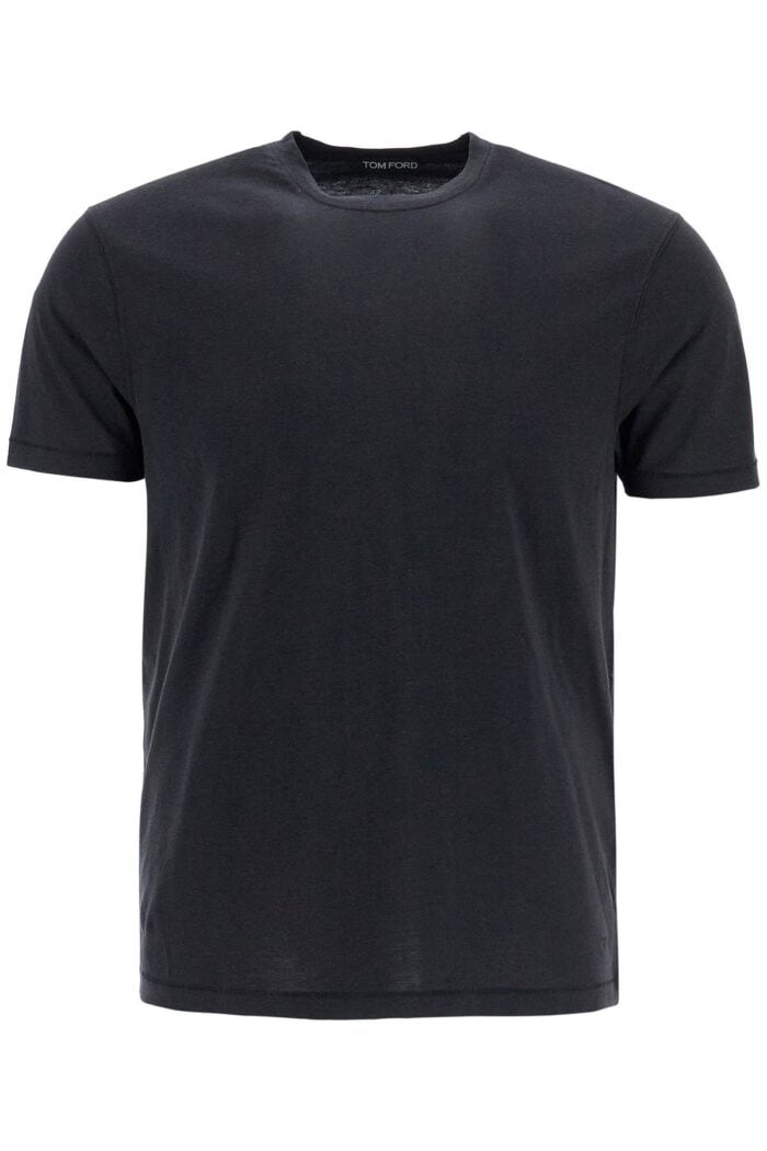 TOM FORD T-shirt In Lyocell E Cotone Nero Girocollo