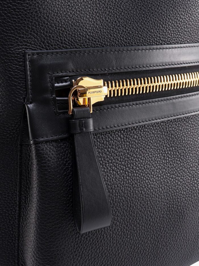 TOM FORD Textured Leather Backpack With Pocket On The Front