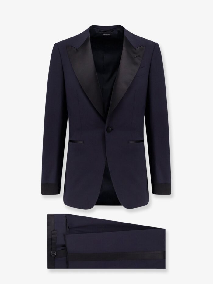 TOM FORD Wool Tuxedo With Contrasting Profiles