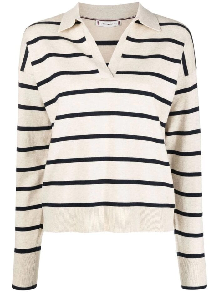 TOMMY HILFIGER Soft Stripe Polo Sweater