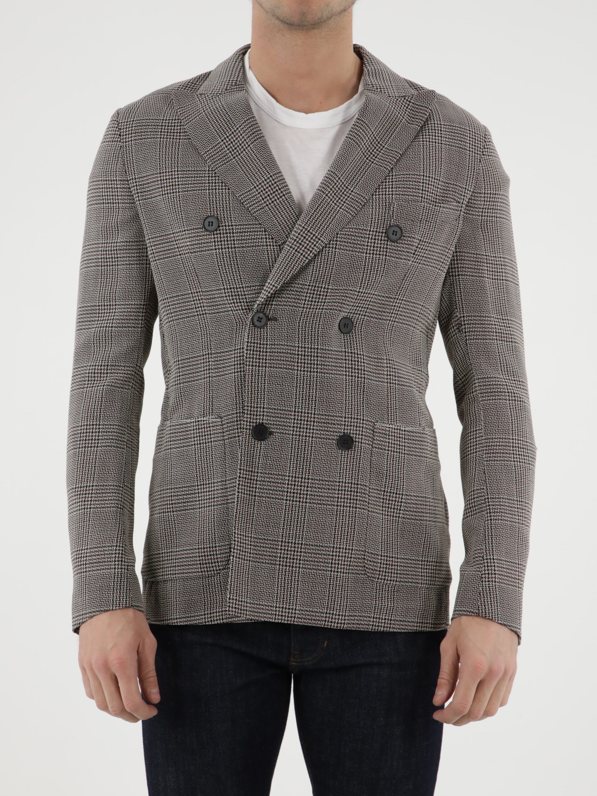 Tonello Double-breasted Glen plaid jacket