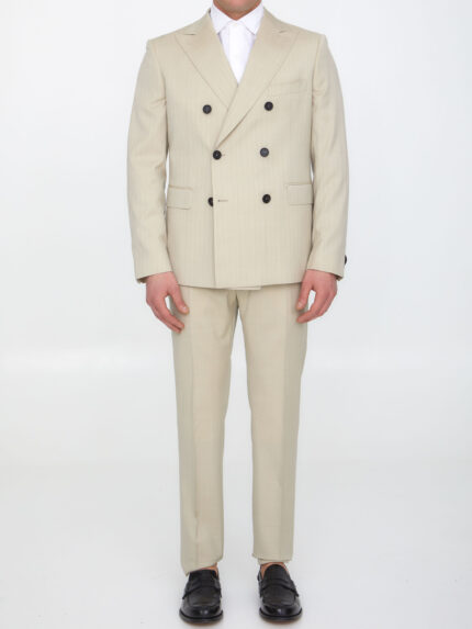 Tonello Sand-colored wool two-piece suit