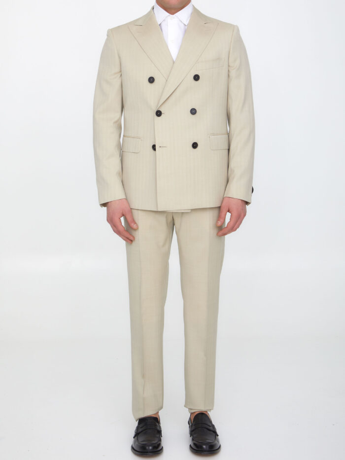 Tonello Sand-colored wool two-piece suit