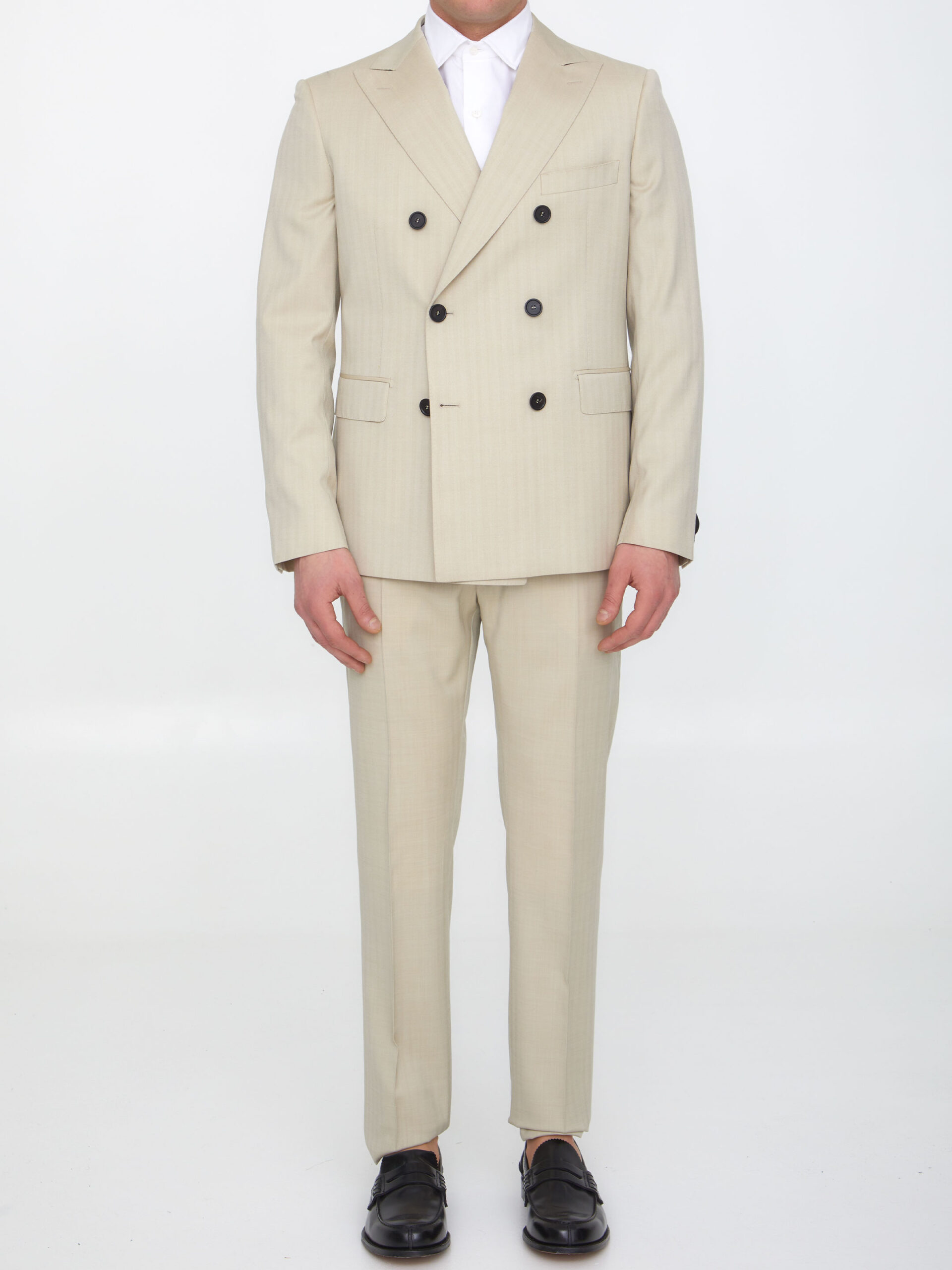 Tonello Sand-colored wool two-piece suit