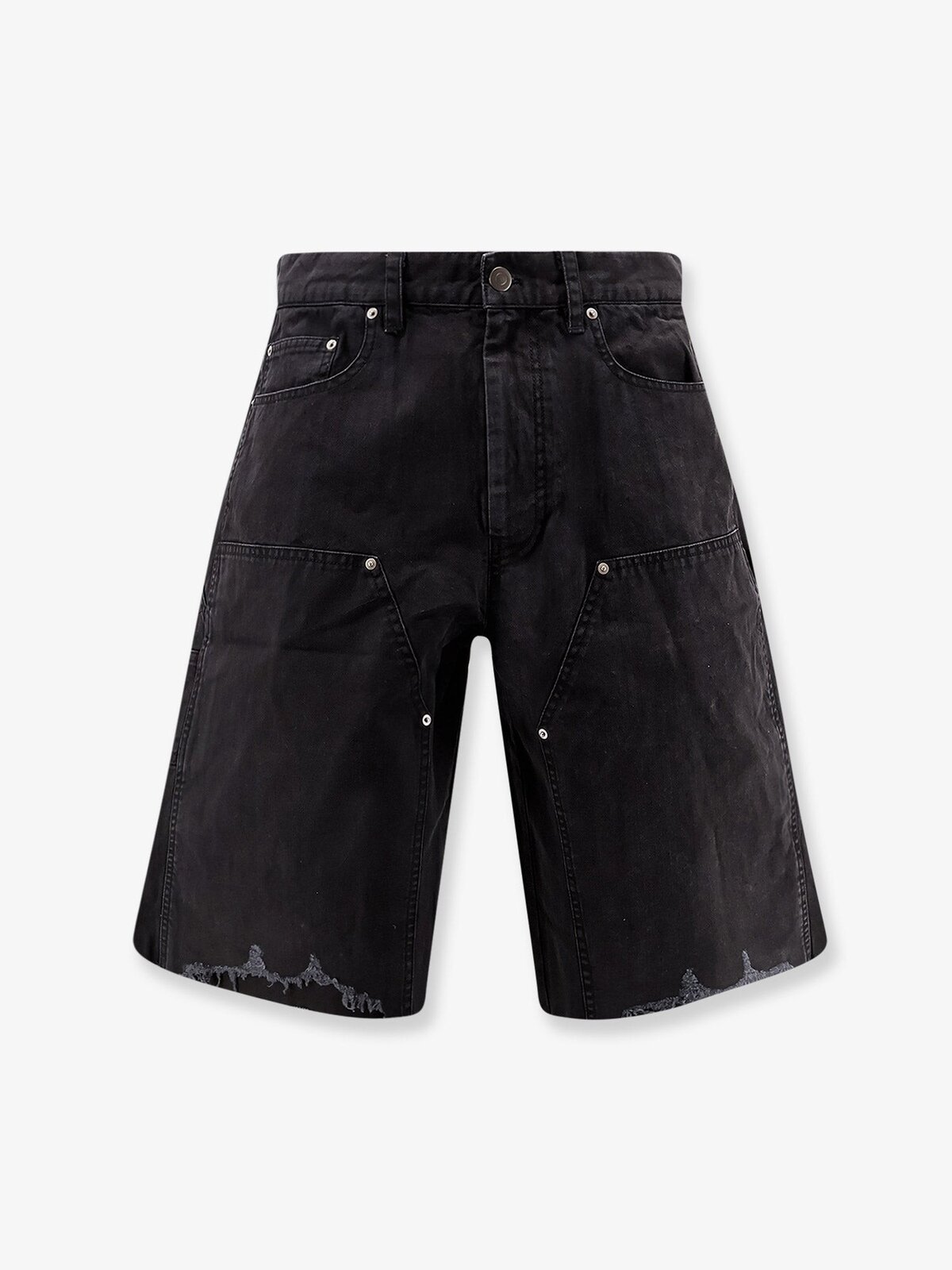 TONYWACK Cotton Cargo Bermuda Shorts With Distressed Effect
