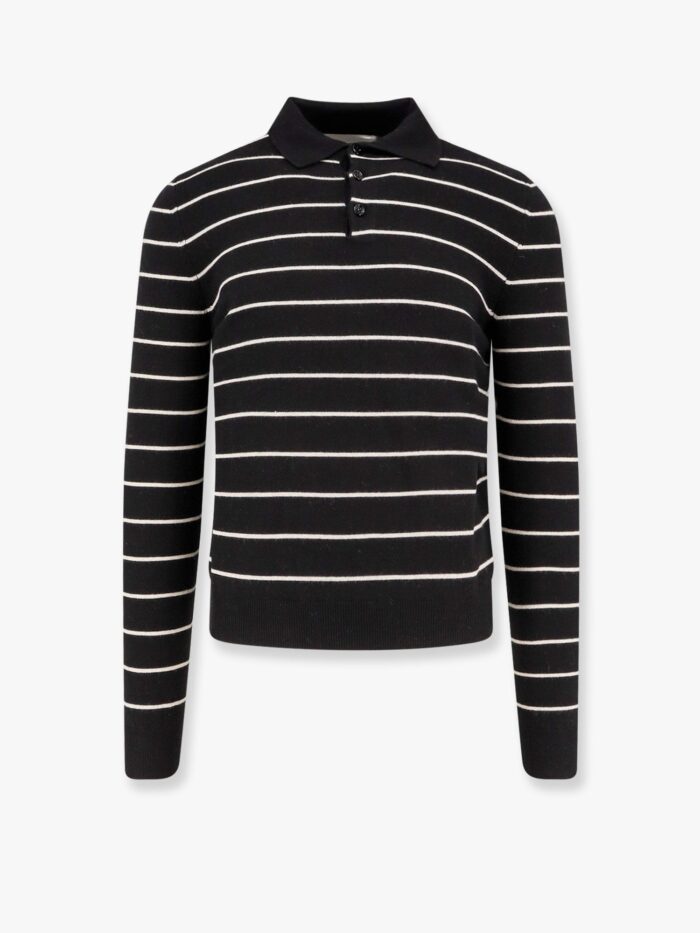 TONYWACK Super Fine Merino Wool Striped Polo Shirt