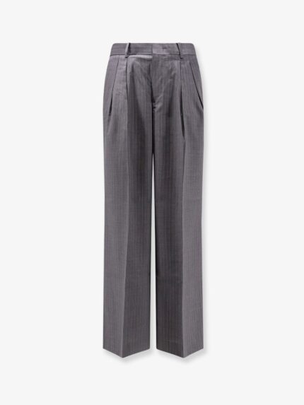 TONYWACK Wool Blend Trousers With Striped Motif