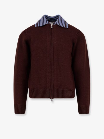 TONYWACK Wool Cardigan With Contrasting Collar