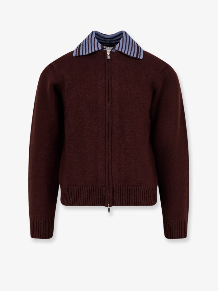 TONYWACK Wool Cardigan With Contrasting Collar