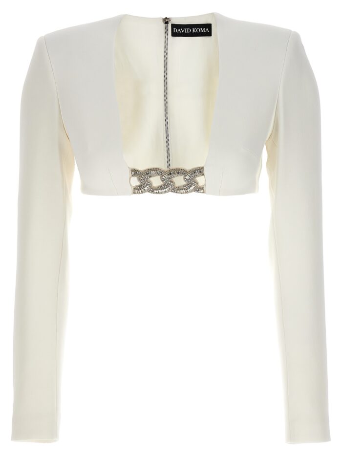 david koma top '3d crystsal chain and square neck' DAVID KOMA Top '3D Crystsal Chain And Square Neck'