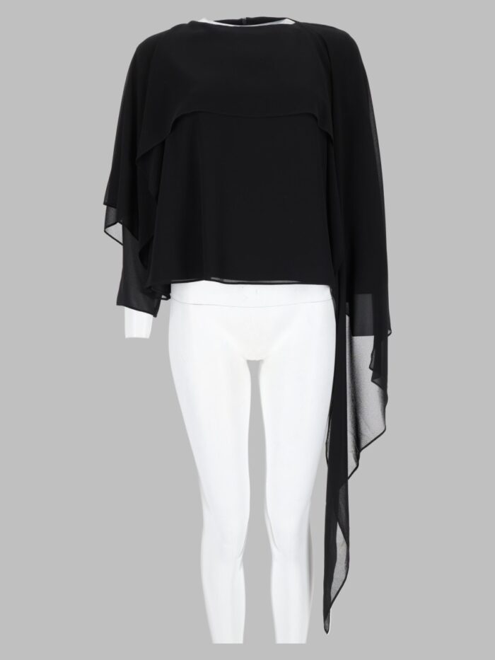 mm6 maison margiela top con drappo asimmetrico MM6 MAISON MARGIELA Top Con Drappo Asimmetrico