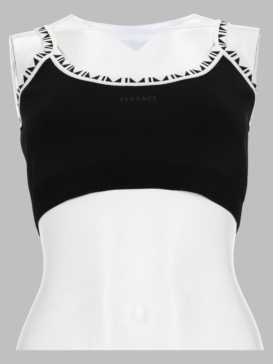 Versace Top Cropped A Coste Con Logo