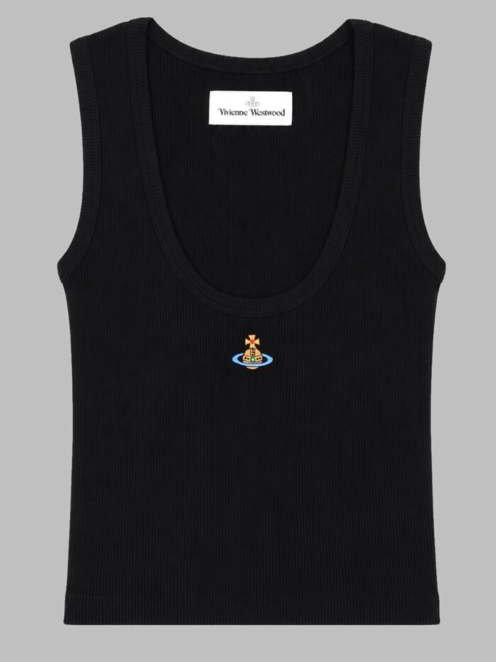 vivienne westwood top cropped a coste con logo Vivienne Westwood TOP CROPPED A COSTE CON LOGO