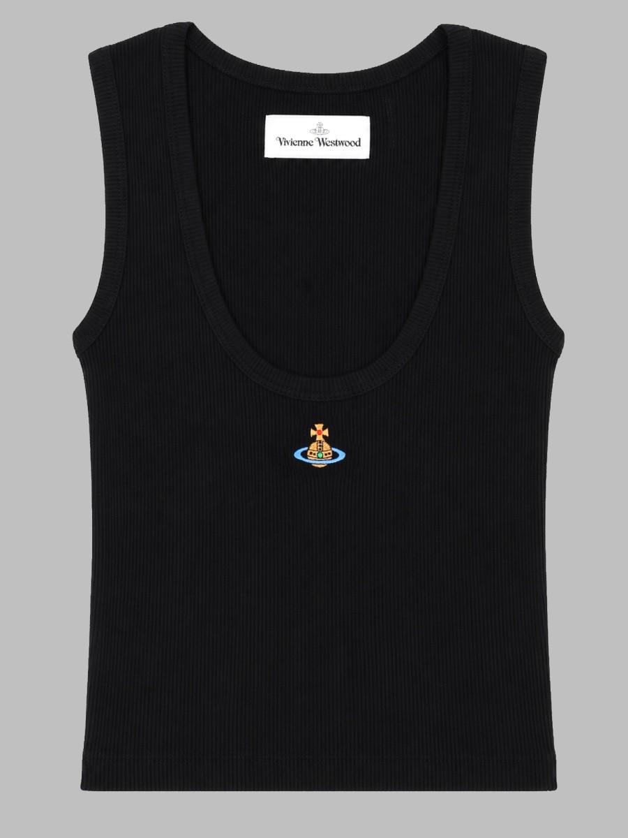 Vivienne Westwood TOP CROPPED A COSTE CON LOGO