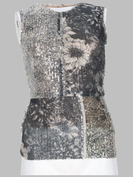 Maison Margiela TOP FLOREALE CON PAILLETTES