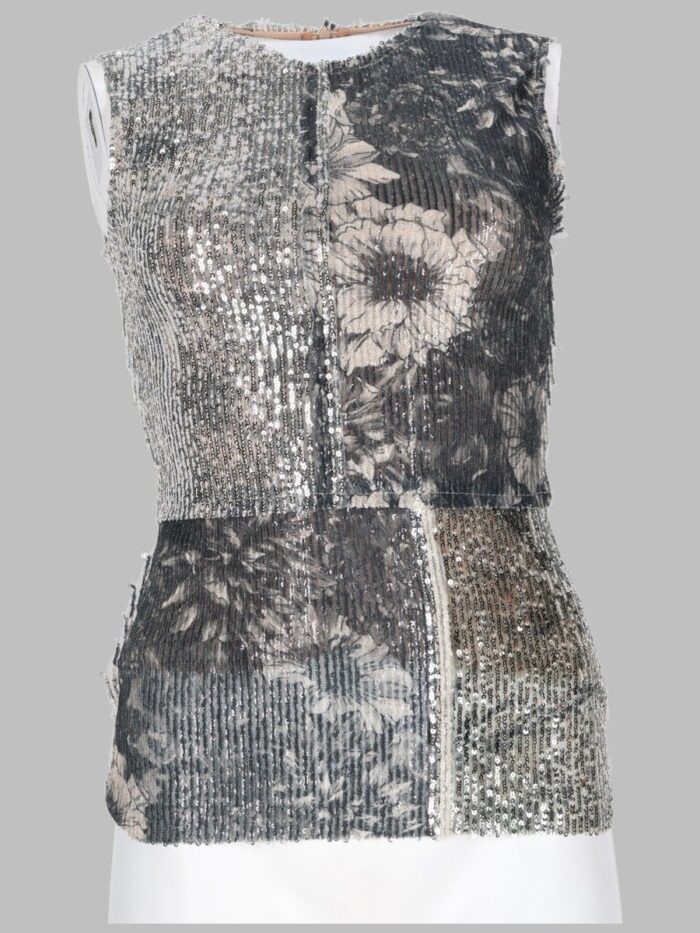 Maison Margiela TOP FLOREALE CON PAILLETTES