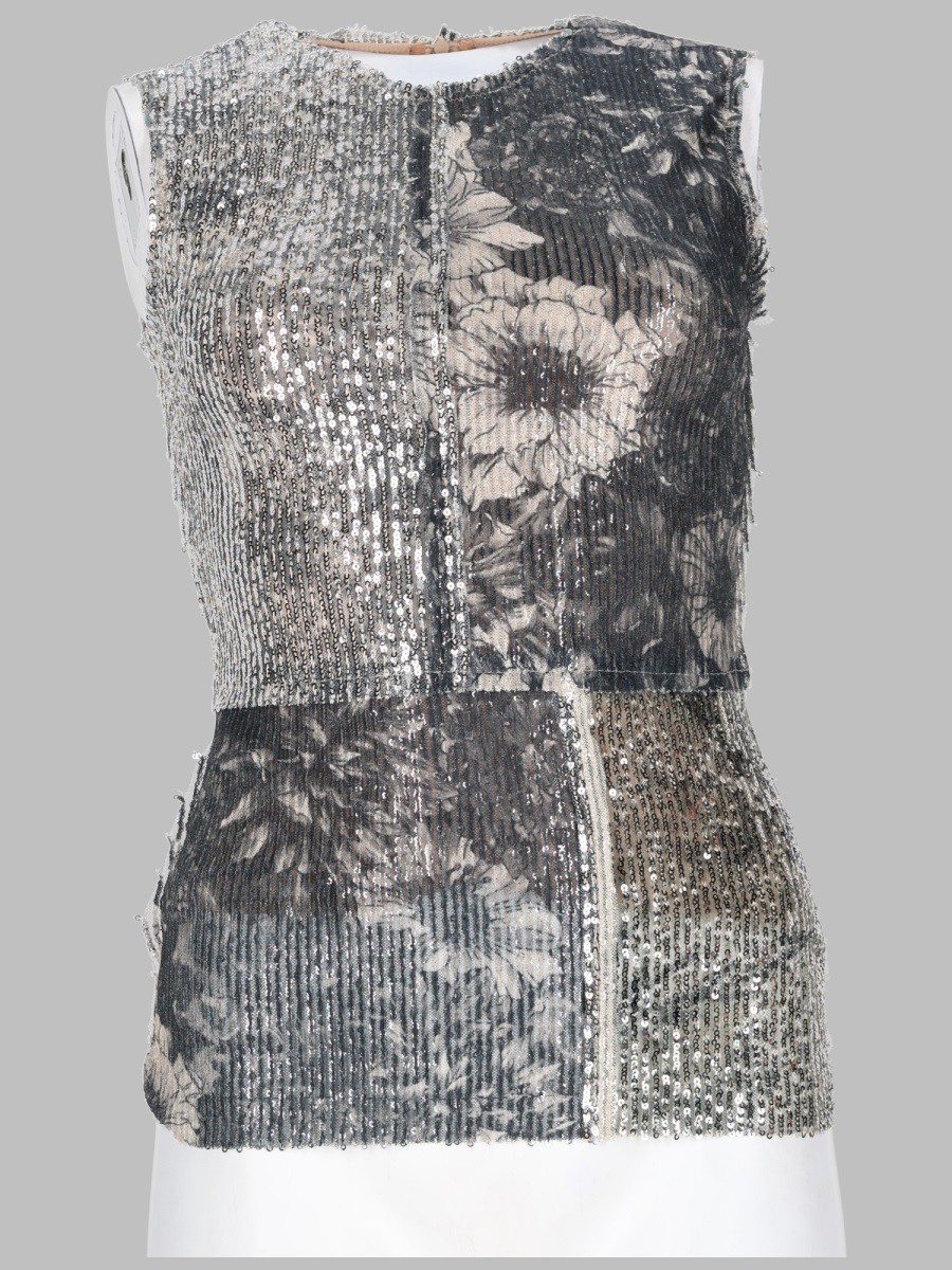 Maison Margiela TOP FLOREALE CON PAILLETTES
