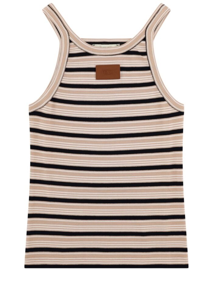 fendi top in cotone a righe Fendi Top In Cotone A Righe