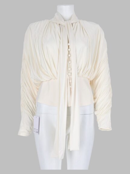 SELF-PORTRAIT Top In Jersey Con Colletto Annodato