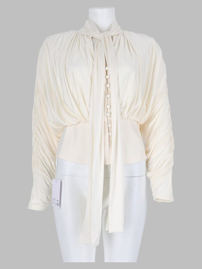 SELF-PORTRAIT Top In Jersey Con Colletto Annodato