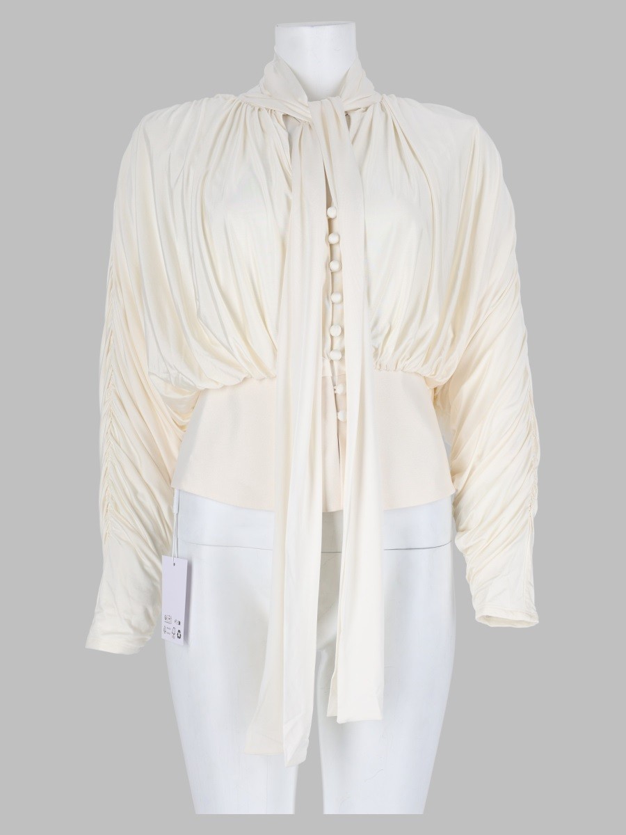 SELF-PORTRAIT Top In Jersey Con Colletto Annodato