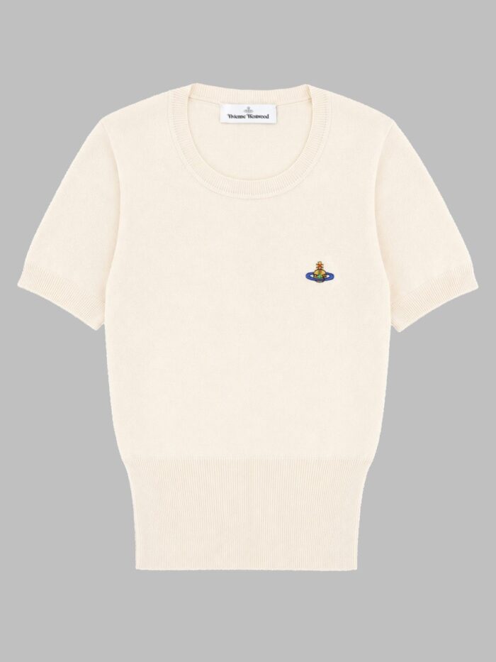 vivienne westwood top in maglia "bea" con logo Vivienne Westwood TOP IN MAGLIA "BEA" CON LOGO