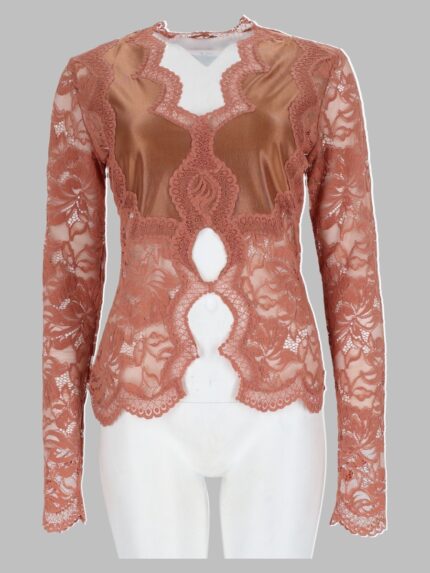 RABANNE Top In Pizzo E Jersey