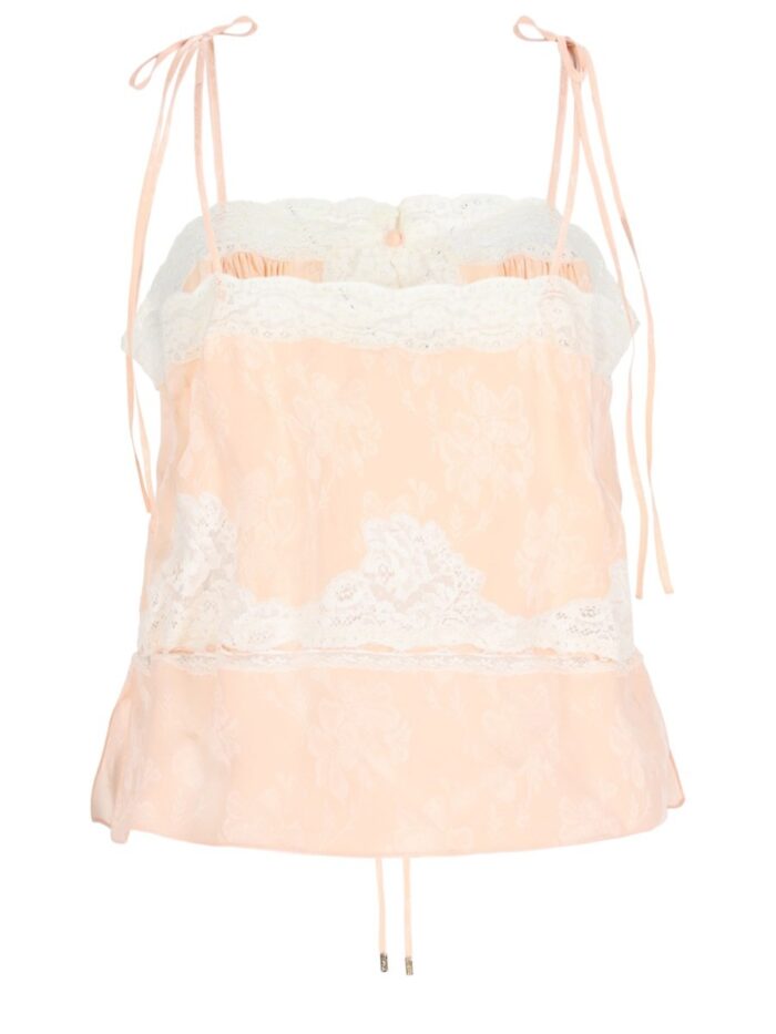 CHLOÉ Top In Seta Con Inserti In Pizzo
