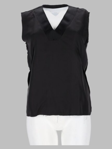 Maison Margiela Top In Seta Con Scollo A V