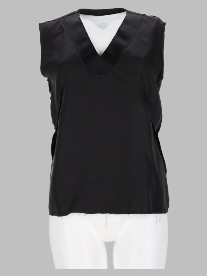 maison margiela top in seta con scollo a v Maison Margiela Top In Seta Con Scollo A V