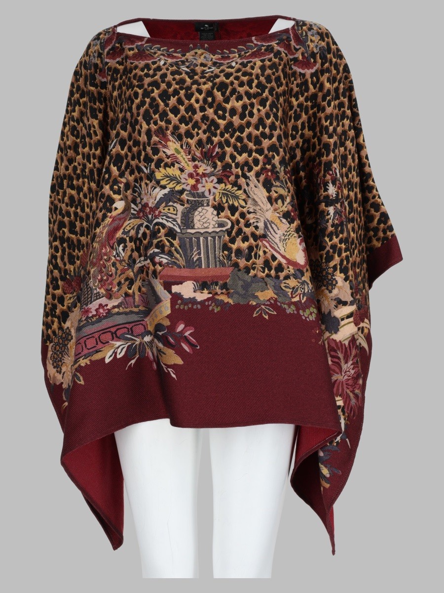 Etro Top Poncho Con Stampa