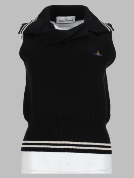Vivienne Westwood Top Smanicato In Maglia Di Cotone E Cashmere