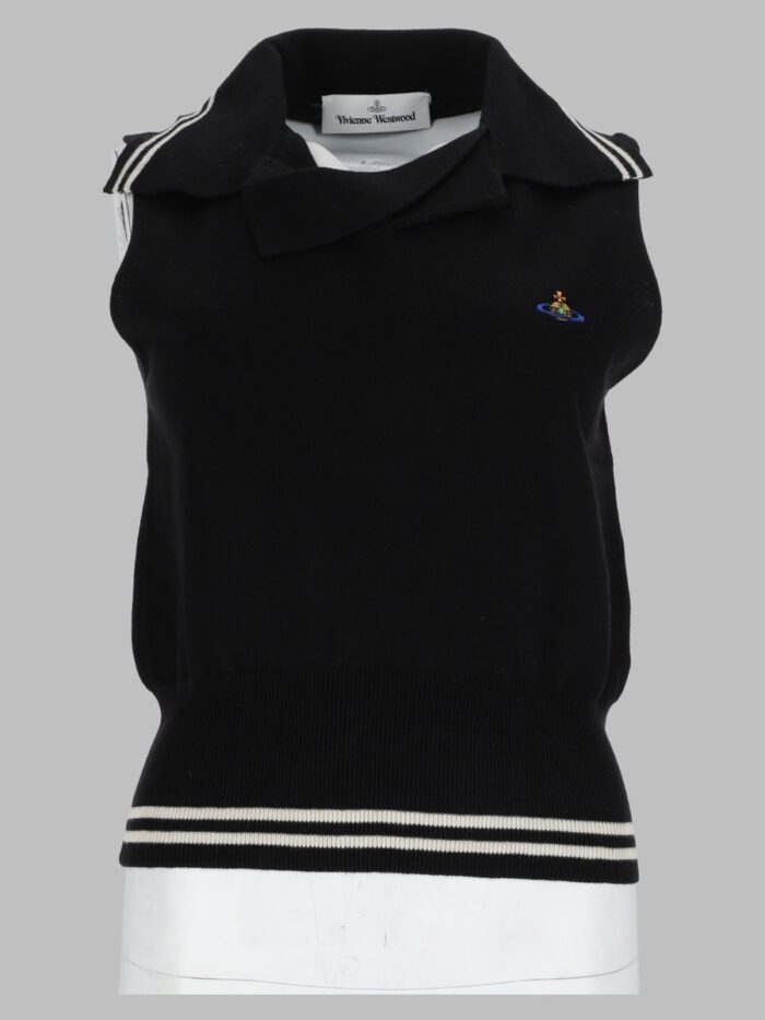 vivienne westwood top smanicato in maglia di cotone e cashmere Vivienne Westwood Top Smanicato In Maglia Di Cotone E Cashmere