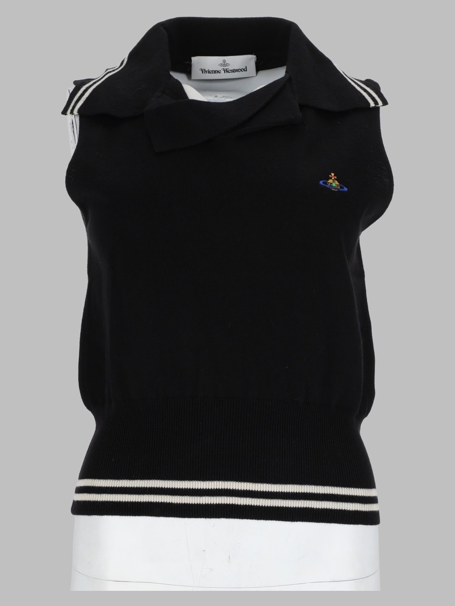 Vivienne Westwood Top Smanicato In Maglia Di Cotone E Cashmere