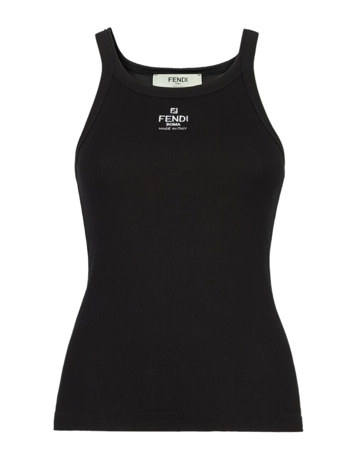 fendi top with embroidered logo Fendi TOP WITH EMBROIDERED LOGO