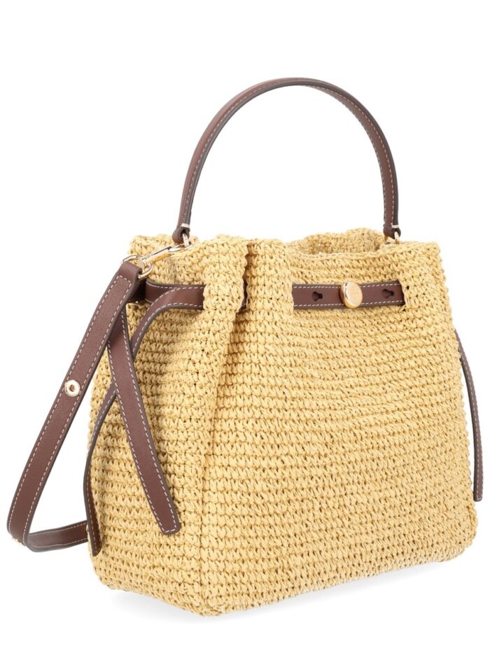 Tory Burch BORSA "ROMY" A SECCHIELLO IN PAGLIA