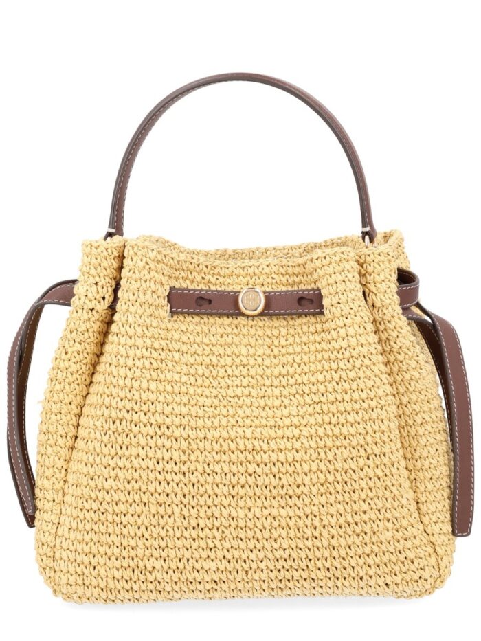 Tory Burch BORSA "ROMY" A SECCHIELLO IN PAGLIA