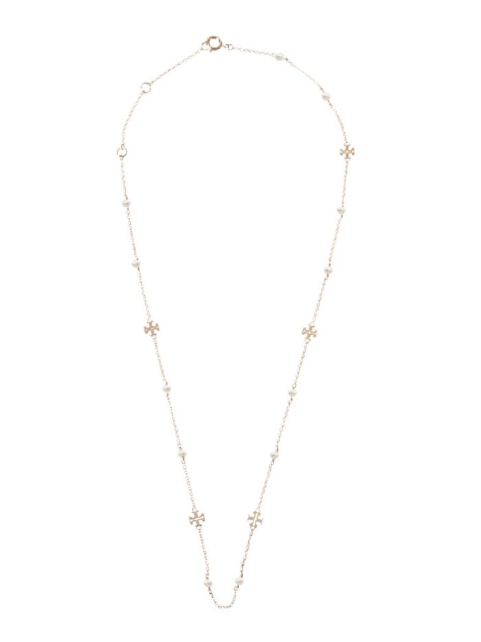 Tory Burch COLLANA "KIRA" CON LOGO E PERLE